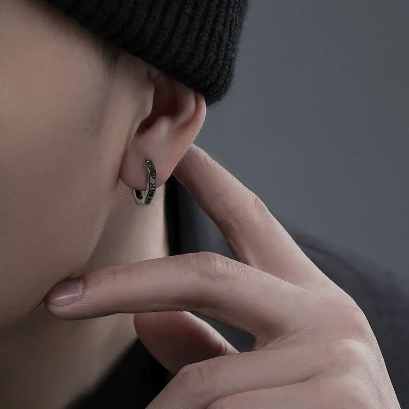 OWNCOOL 925 Sterling Silver Earrings Men's-1