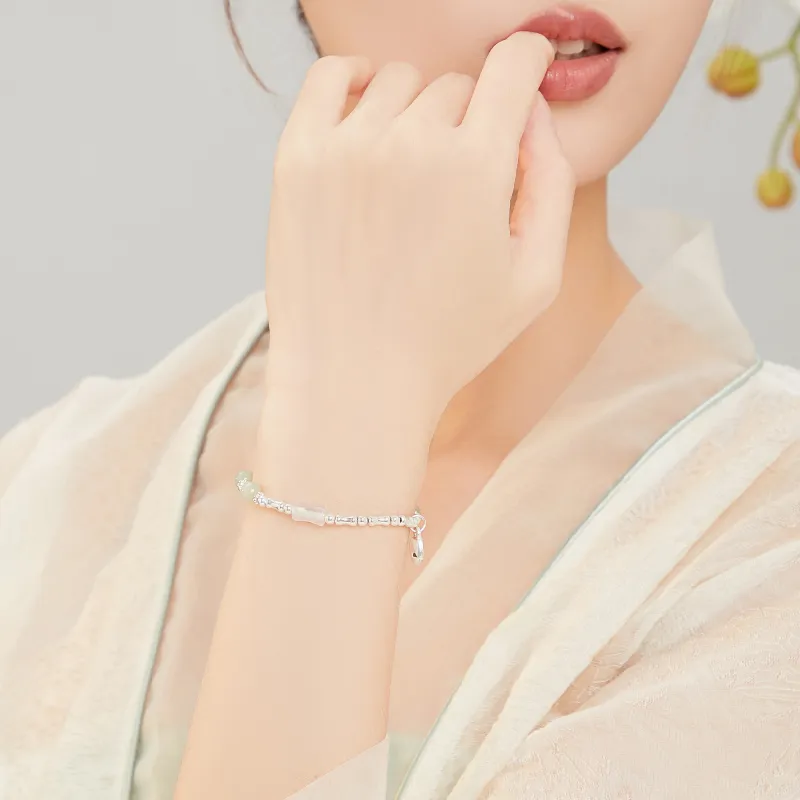 OWNCOOL Hetian Jade Bracelets Pale Greenish White Jade Women's-5