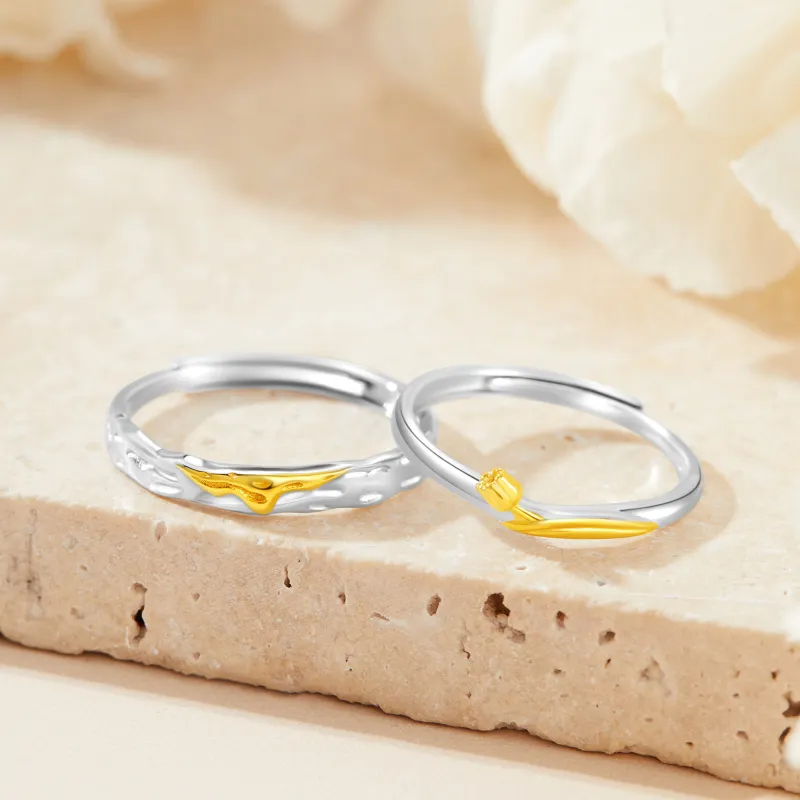 OWNCOOL 925 Sterling Silver Ring A Pair Birthday Box Unisex-2