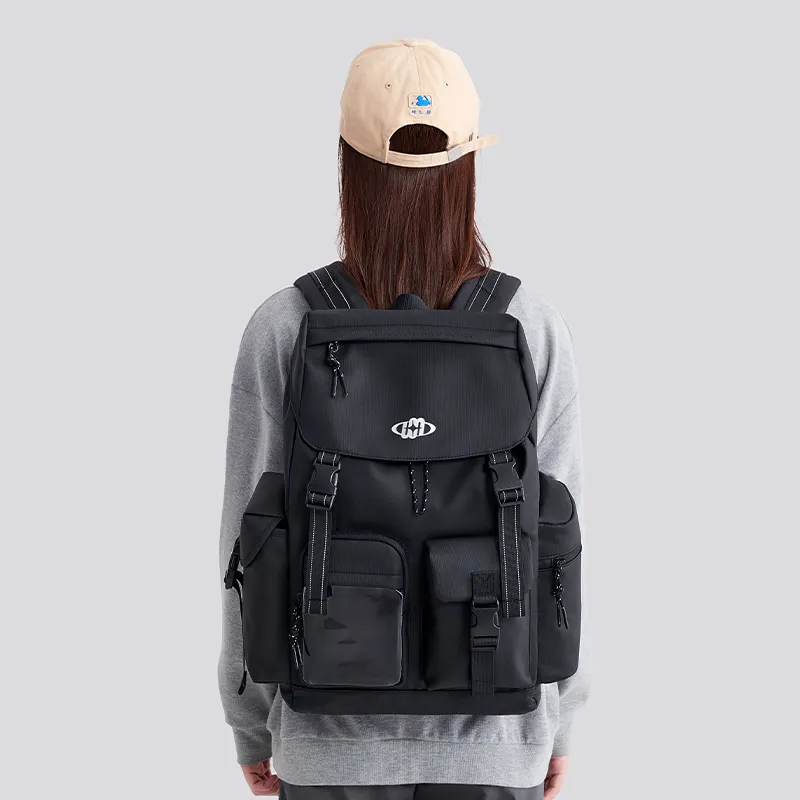 WINNER Polyester Backpack Large Size Unisex White/Black-10