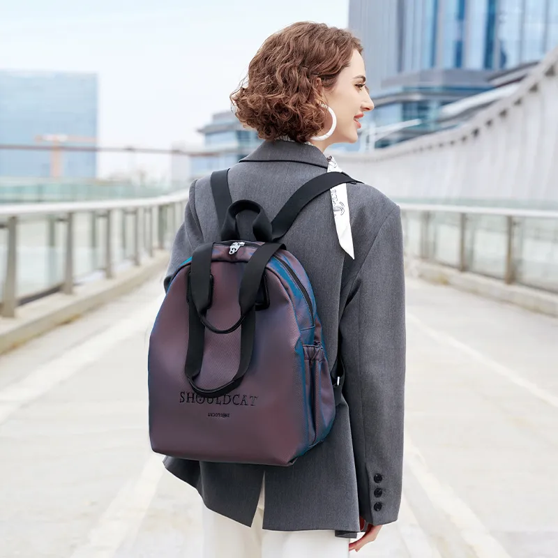 WINNER Polyester Portable Backpack Unisex Laser/Black-7