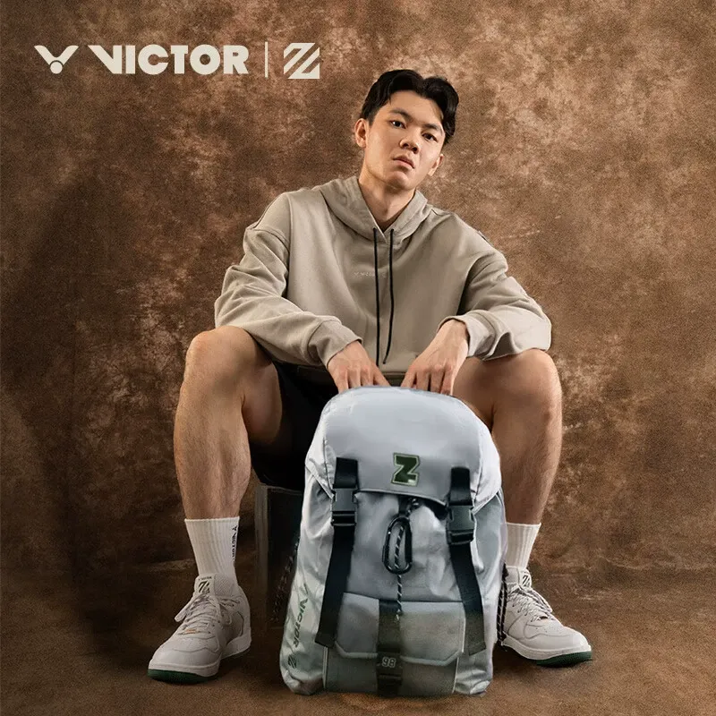 VICTOR x LIZIJIA Badminton Bags Backpack Antarctic Gray Unisex-1