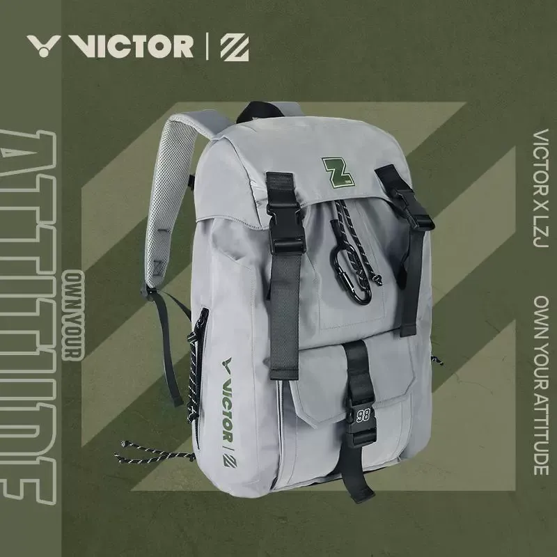 VICTOR x LIZIJIA Badminton Bags Backpack Antarctic Gray Unisex-3