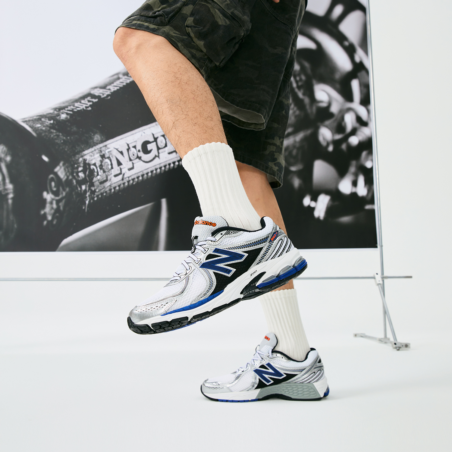 New Balance 860v2 White Team Royal Silver - POIZON