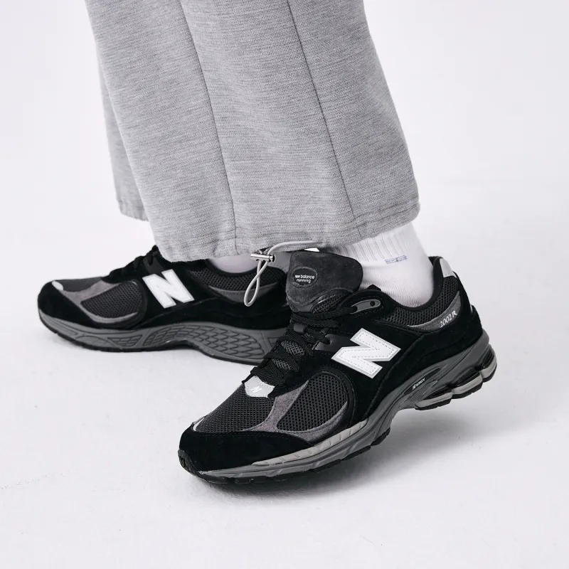 New Balance 2002R Black Dark Grey White-4
