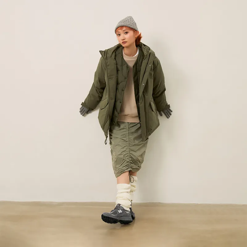 New Balance Sports Life Collection Parka Down Jacket Men's Army Green-5