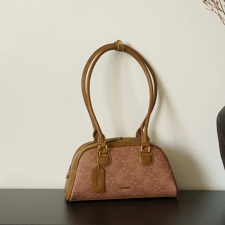 LOSEA Cultural Relics Collaboration 'Tea Fluff' Artificial Leather 2025 Shoulder Bag Medium Size Women's-4