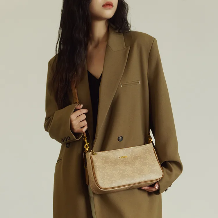 LOSEA Cultural Relics Collaboration 'Xiexian' Artificial Leather 2025 Shoulder Bag For Women's Use Small Size Women's-3