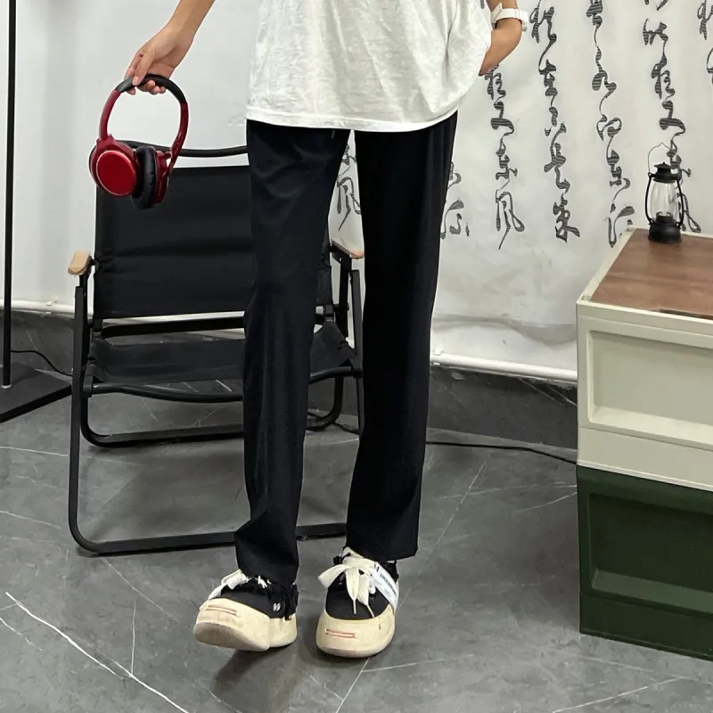 K-bird Casual Pants Unisex Flat Black-3