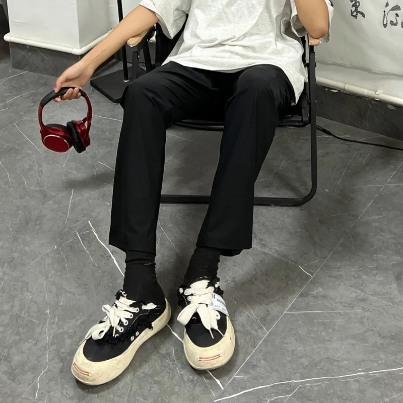 K-bird Casual Pants Unisex Flat Black-4