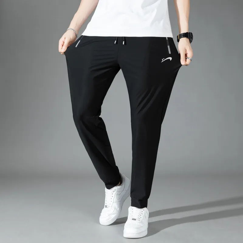 K bird Casual Pants Unisex Elastic Cuff Black-6