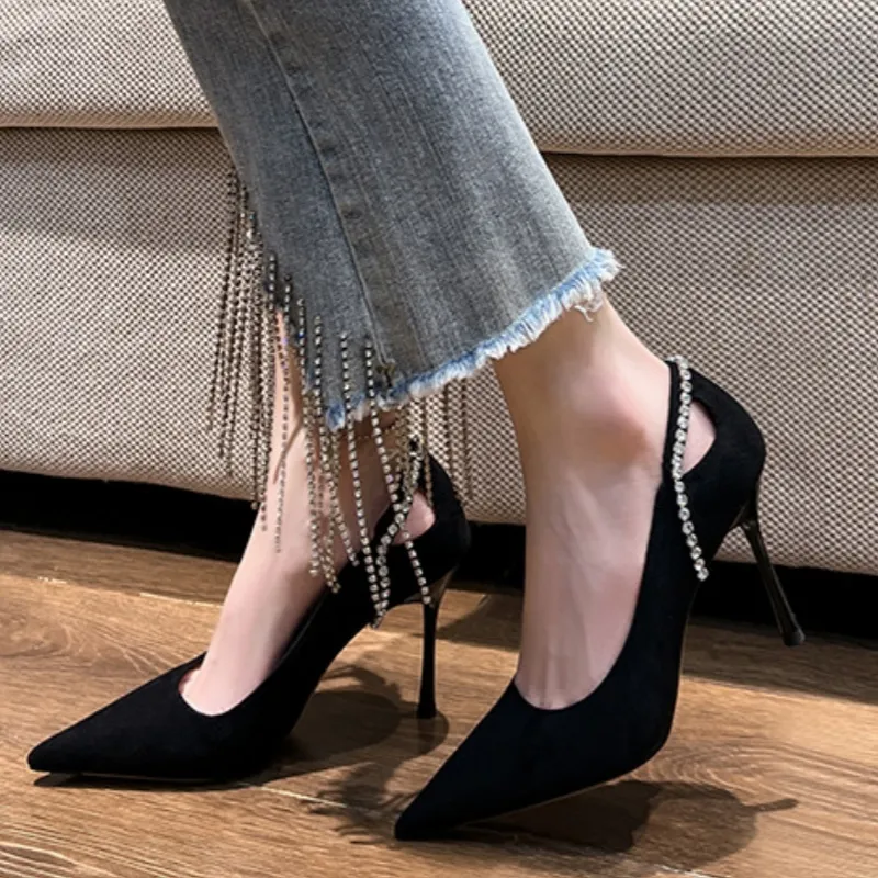 Luji Slim Heel High Heels Women's Black-3