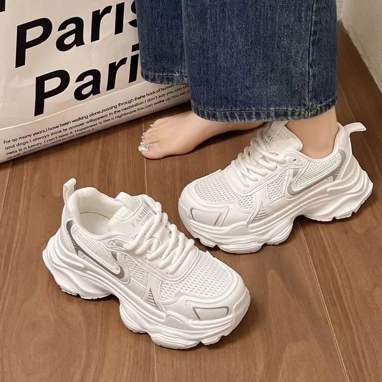 Luji Cushioning Abrasion Resistant Breathable Lightweight Low Top Chunky Sneakers Women's-9