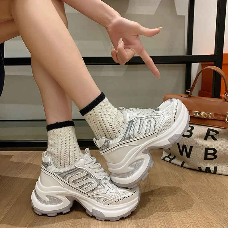 Luji Cushioning Anti Slip And Wear Resistant Breathable Coverage Low Top Chunky Sneakers Women's-1