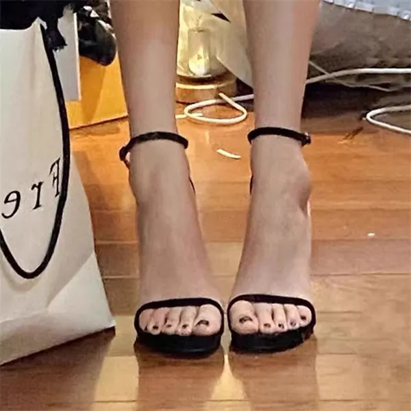 Luji One Strap Sandals 6cm/8cm/10cm Women's Black/Apricot/Black Flash/Silver/Champagne Gold-12