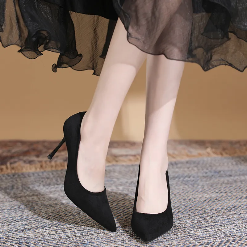Luji Slim Heel High Heels Women's Black-3