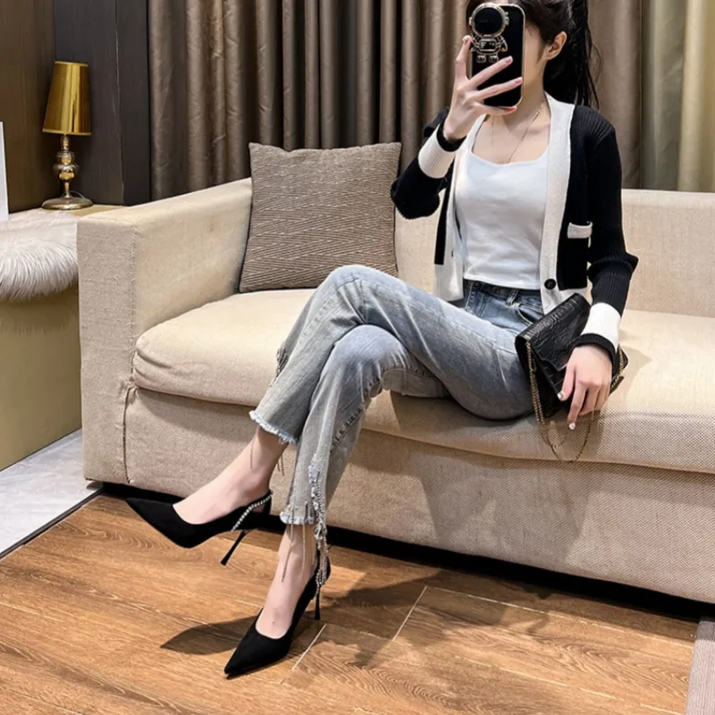 Luji Slim Heel High Heels Women's Black-4