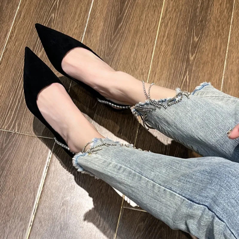 Luji Slim Heel High Heels Women's Black-2