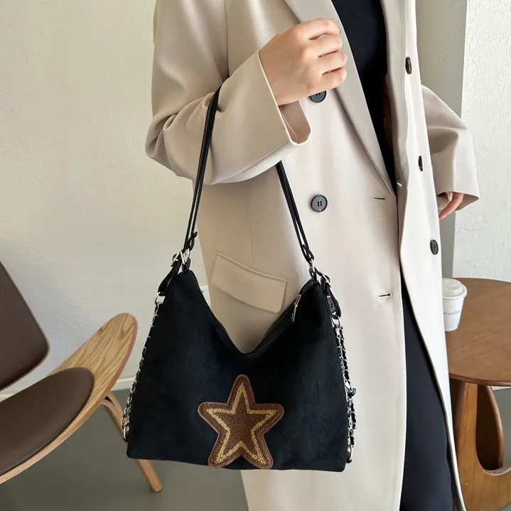 WEIERLUN Buckskin Velvet Shoulder Bag Regular Women's Multicolor-2