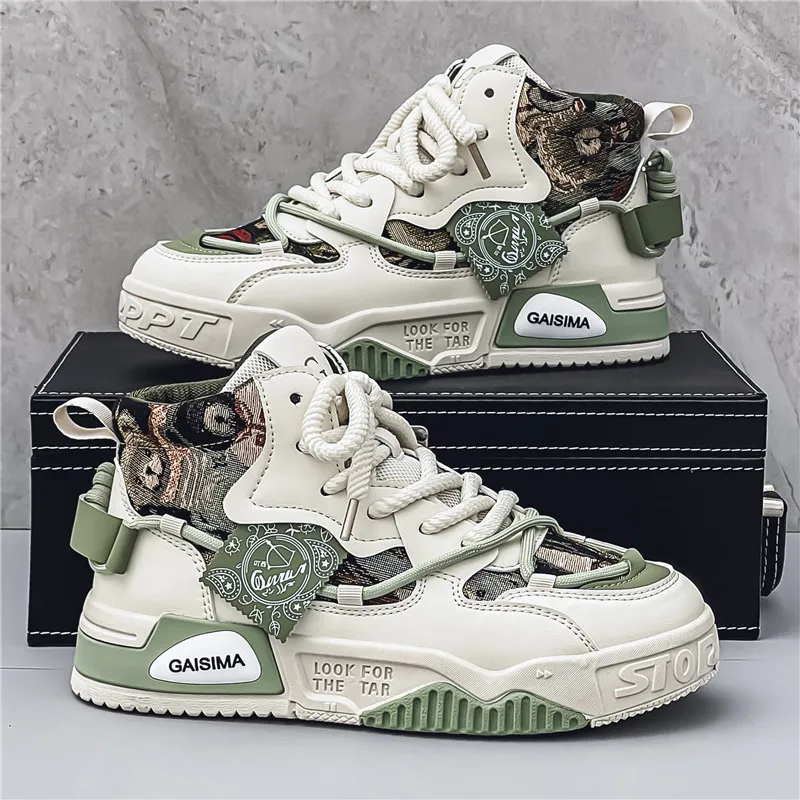 Luji Height Increasing Slip Resistant High Top Skateboard Shoes Men's-8