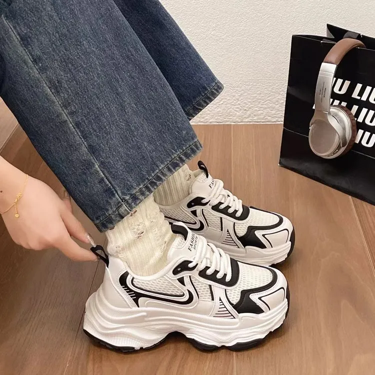 Luji Cushioning Abrasion Resistant Breathable Lightweight Low Top Chunky Sneakers Women's-5