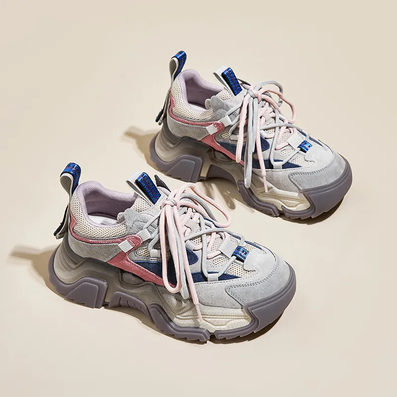 A Poinsettia Princess Cushioned Slip Resistant Abrasion Resistant Breathable Low Top Chunky Sneakers Women's-3