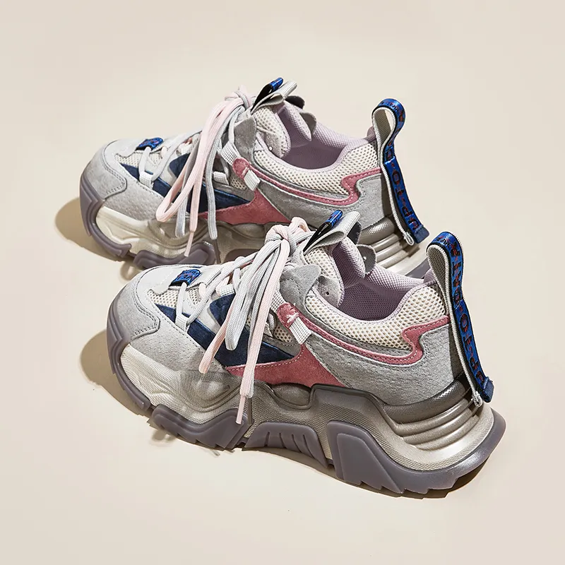 A Poinsettia Princess Cushioned Slip Resistant Abrasion Resistant Breathable Low Top Chunky Sneakers Women's-1