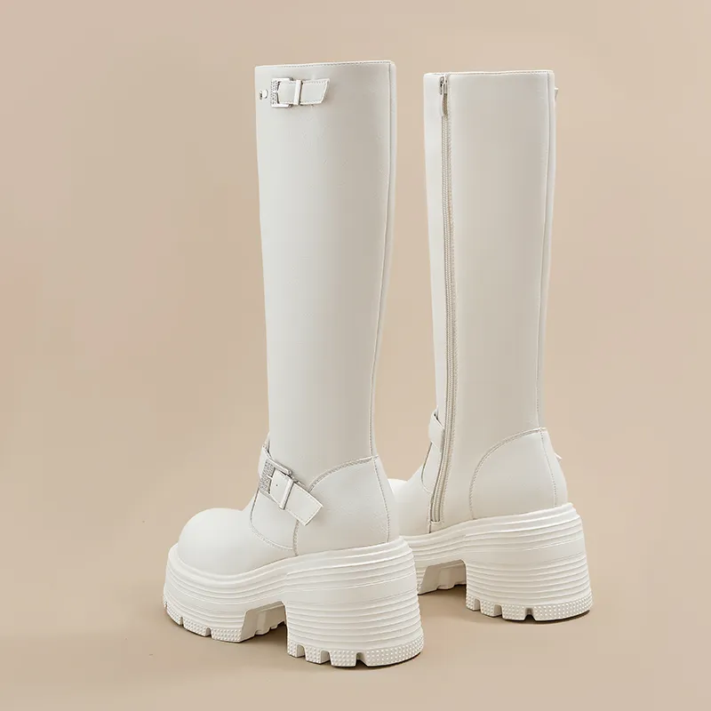 A Poinsettia Princess Knee high Boots 9CM Women's-14