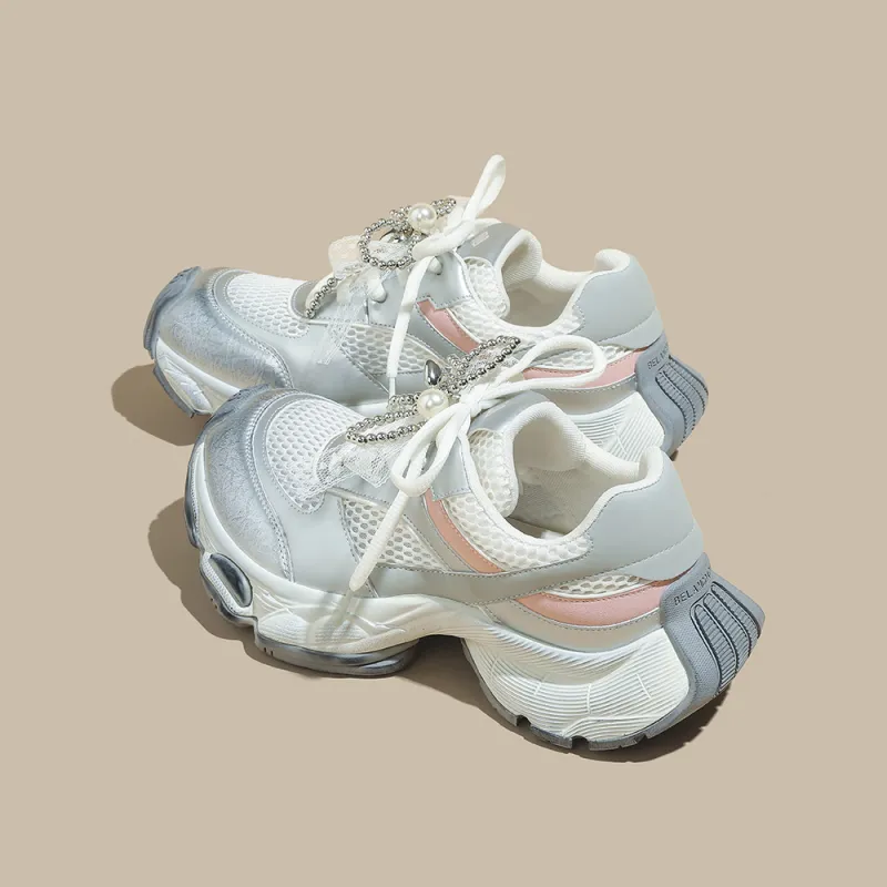 A Poinsettia Princess Cushioning, Wear Resistant Chunky Sneakers Women's-9