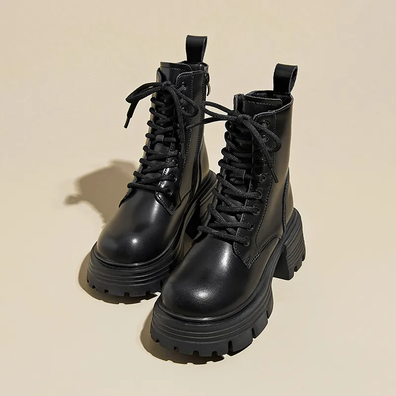 A Poinsettia Princess Short Martin Boot Women's Black-2