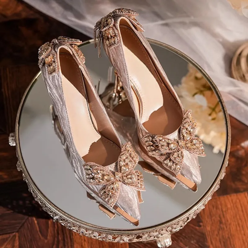 A Poinsettia Princess Slim Heel High Heels Women's-7