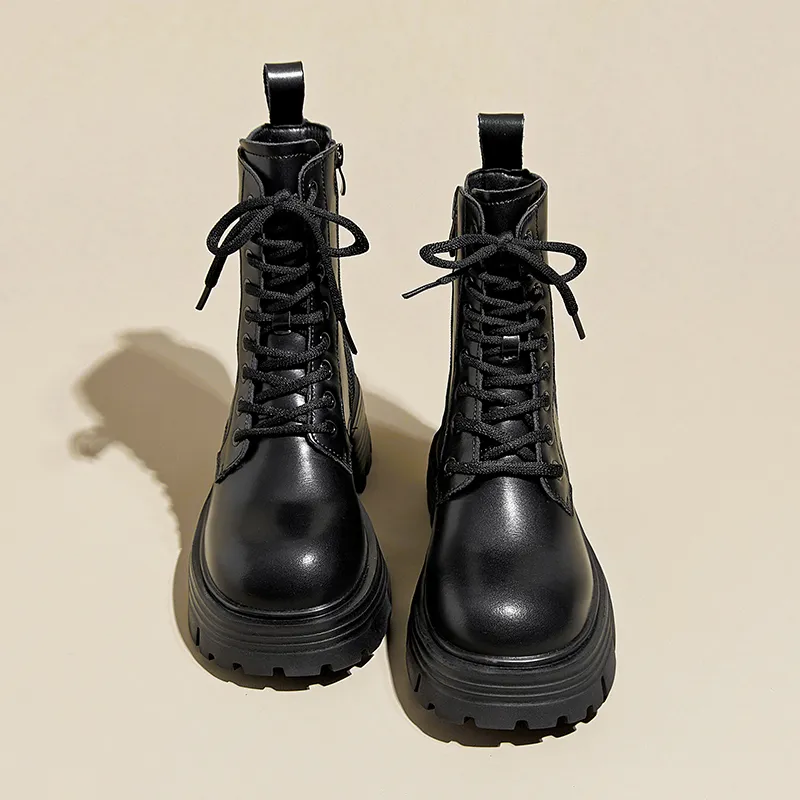 A Poinsettia Princess Short Martin Boot Women's Black-1