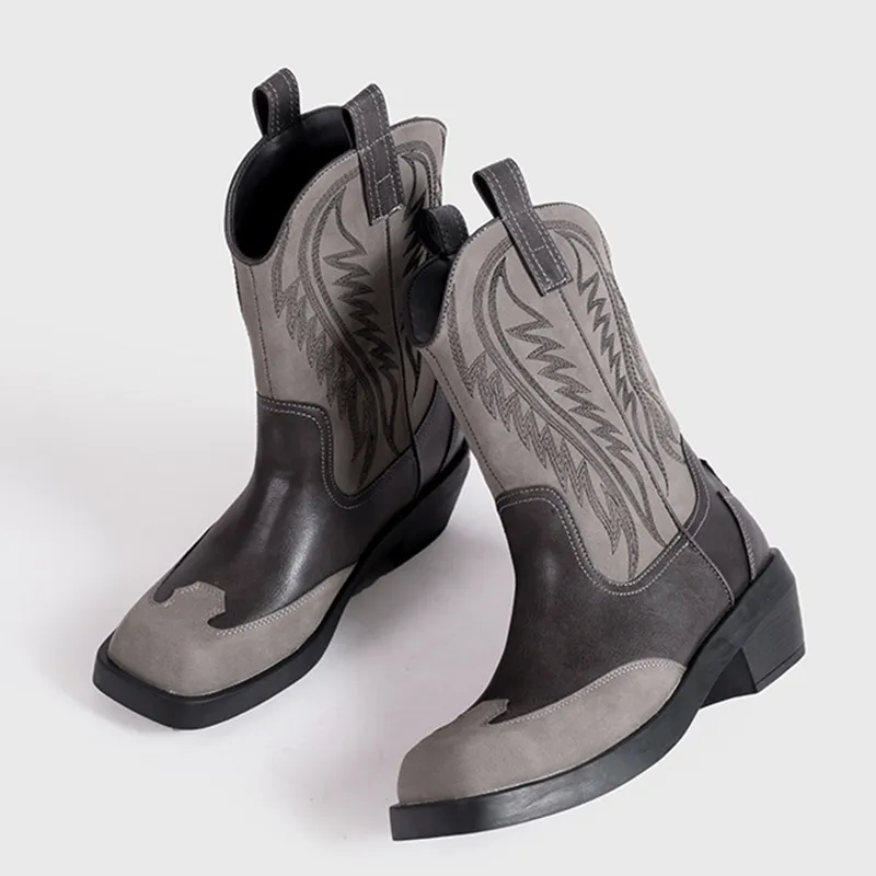 A Poinsettia Princess Ankle Boots Women's Gray-1