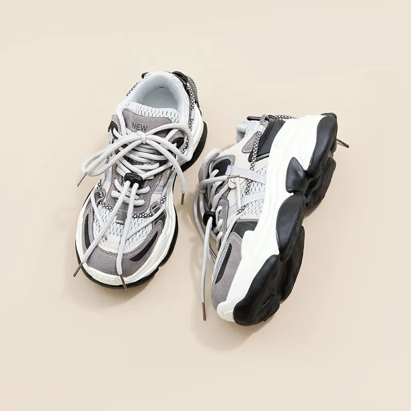 A Poinsettia Princess Low-Top Chunky Sneakers Women's Gray-3