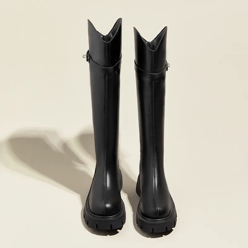 A Poinsettia Princess Knee high Boots 5.5CM Women's-1