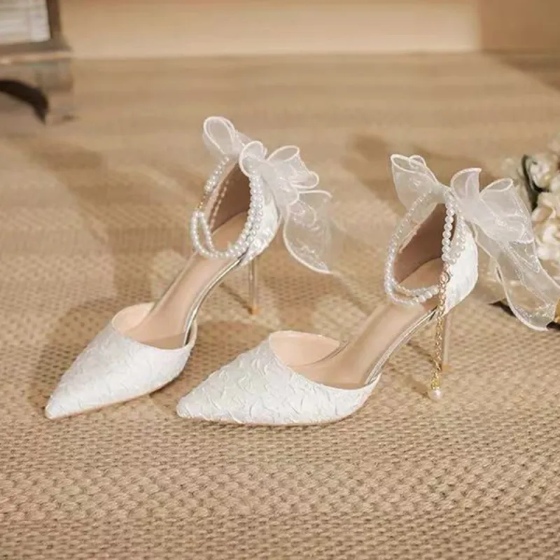 A Poinsettia Princess High Heels Women's Beige-1