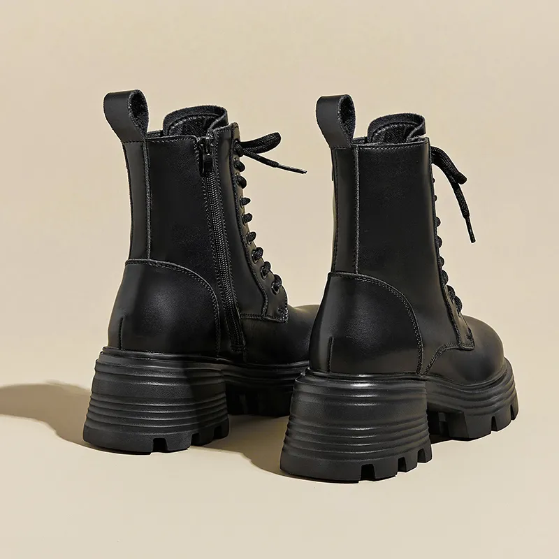 A Poinsettia Princess Short Martin Boot Women's Black-3