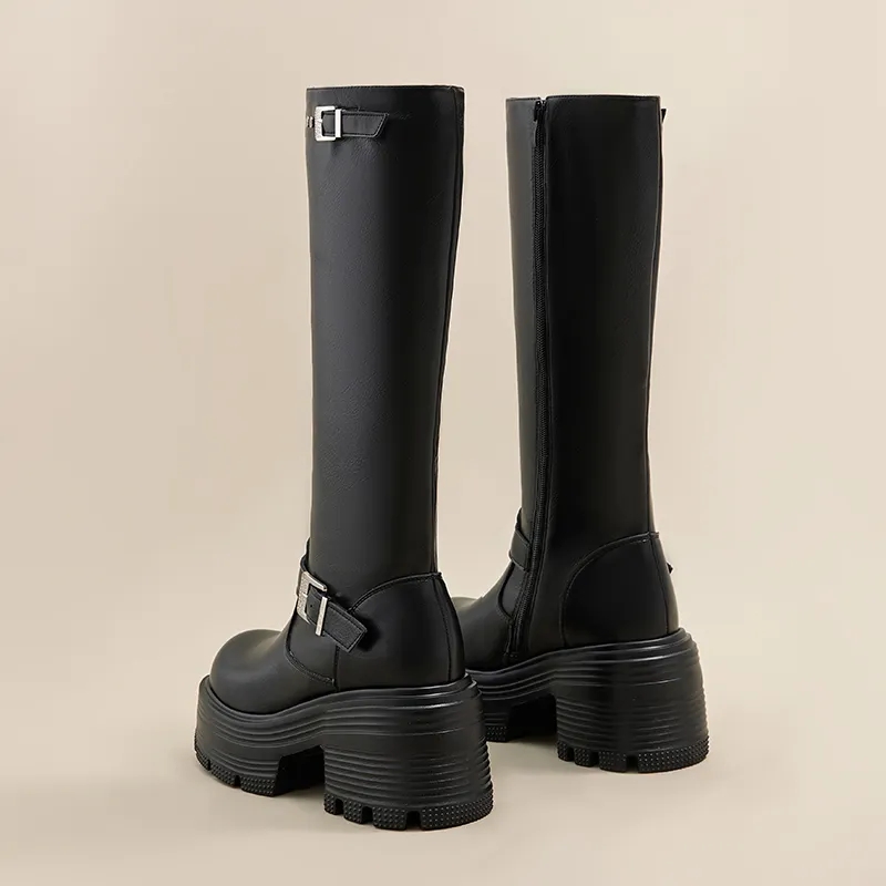 A Poinsettia Princess Knee high Boots 9CM Women's-10