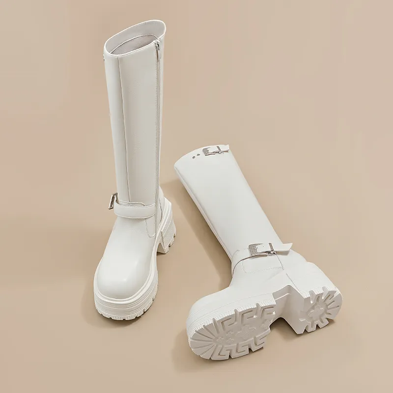 A Poinsettia Princess Knee high Boots 9CM Women's-16