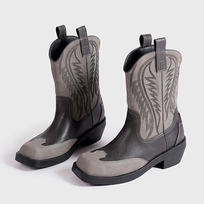 A Poinsettia Princess Ankle Boots Women's Gray-2