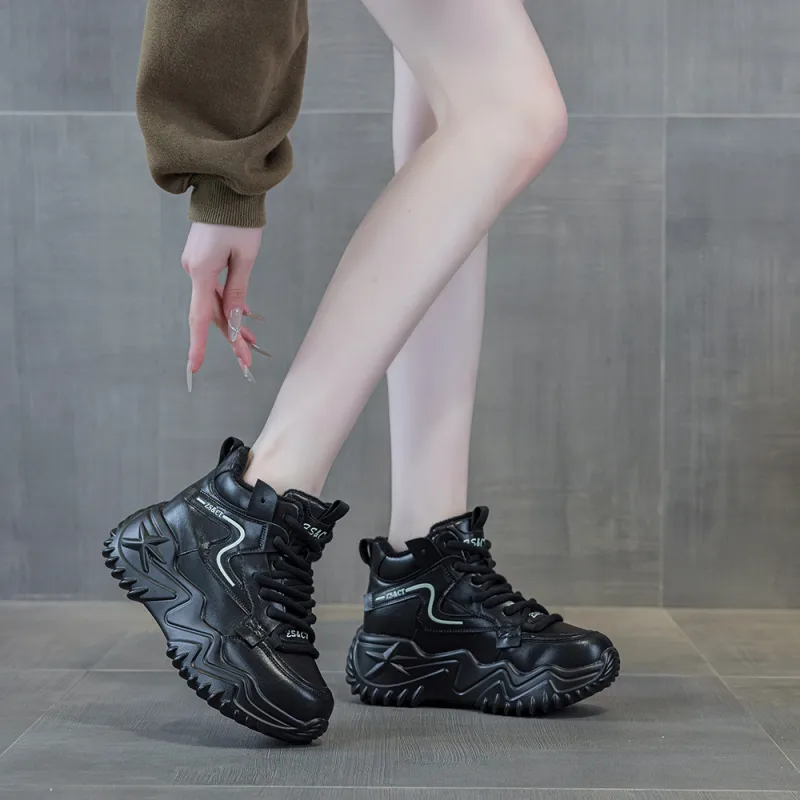 A Poinsettia Princess Lightweight Height Increasing Low-Top Chunky Sneakers Women's-14
