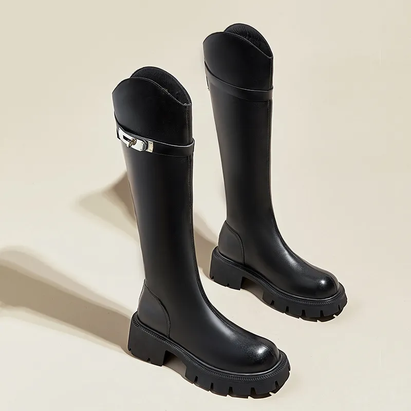 A Poinsettia Princess Knee high Boots 5.5CM Women's-2