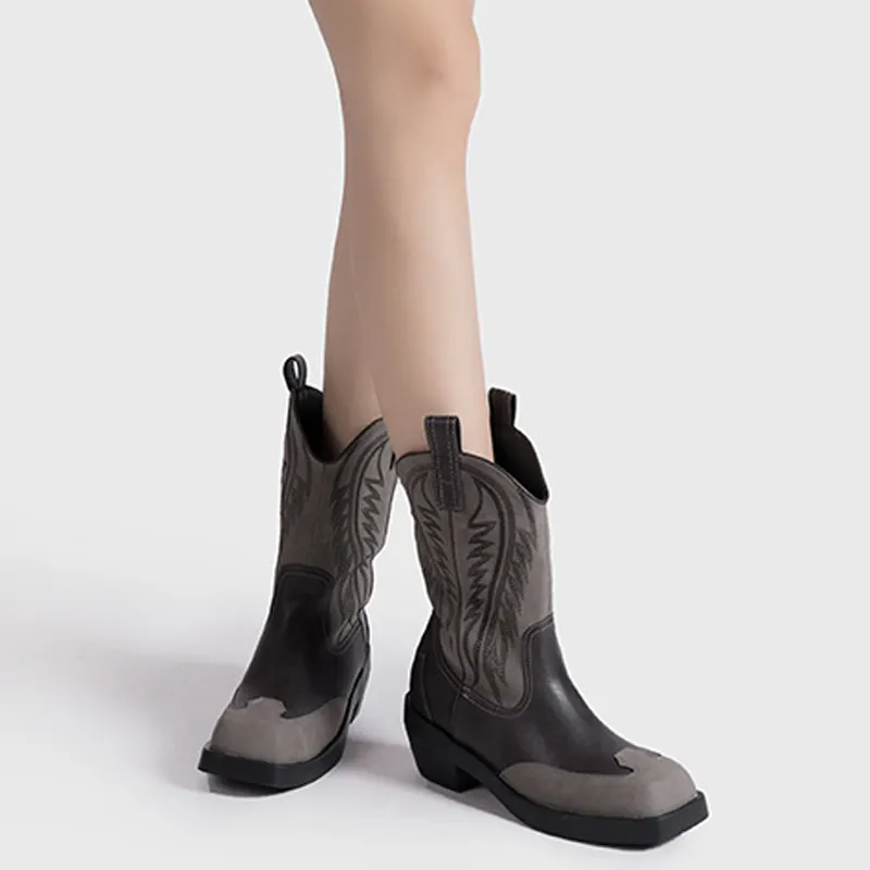 A Poinsettia Princess Ankle Boots Women's Gray-4