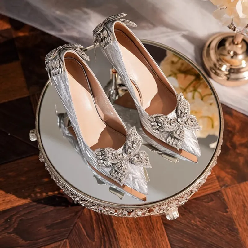 A Poinsettia Princess Slim Heel High Heels Women's-18