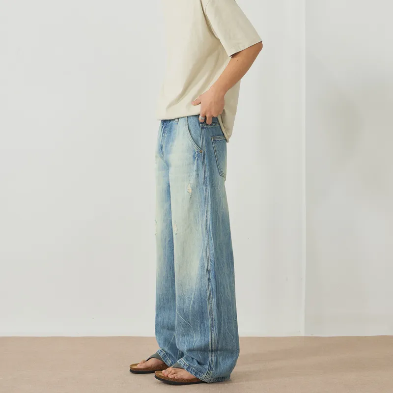 ZENGZHI Jeans Unisex Ice Blue-4