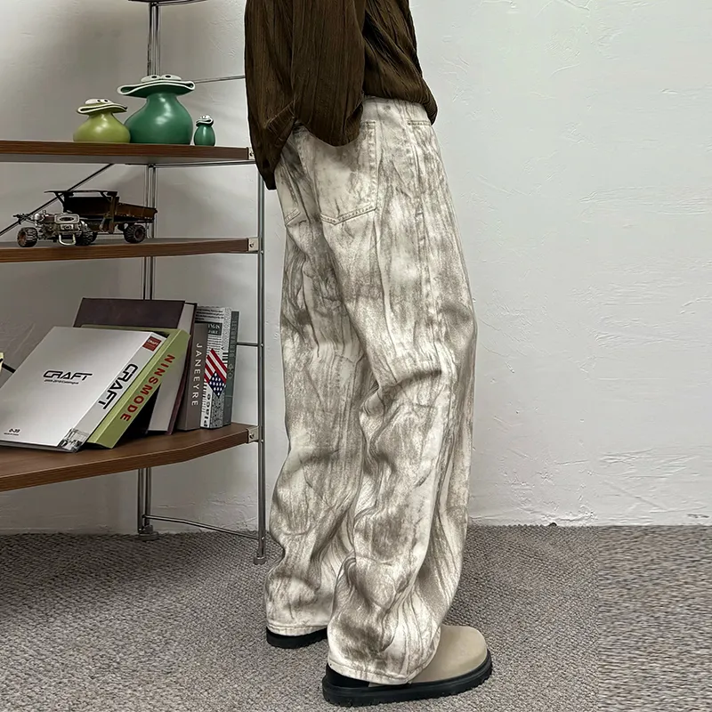 ZENGZHI Jeans Unisex White Distressed Pants-5