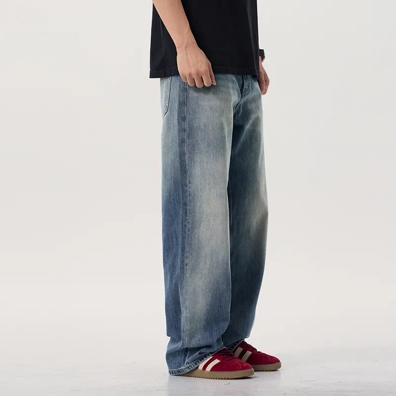 ZENGZHI Jeans Unisex Dirty Blue-3