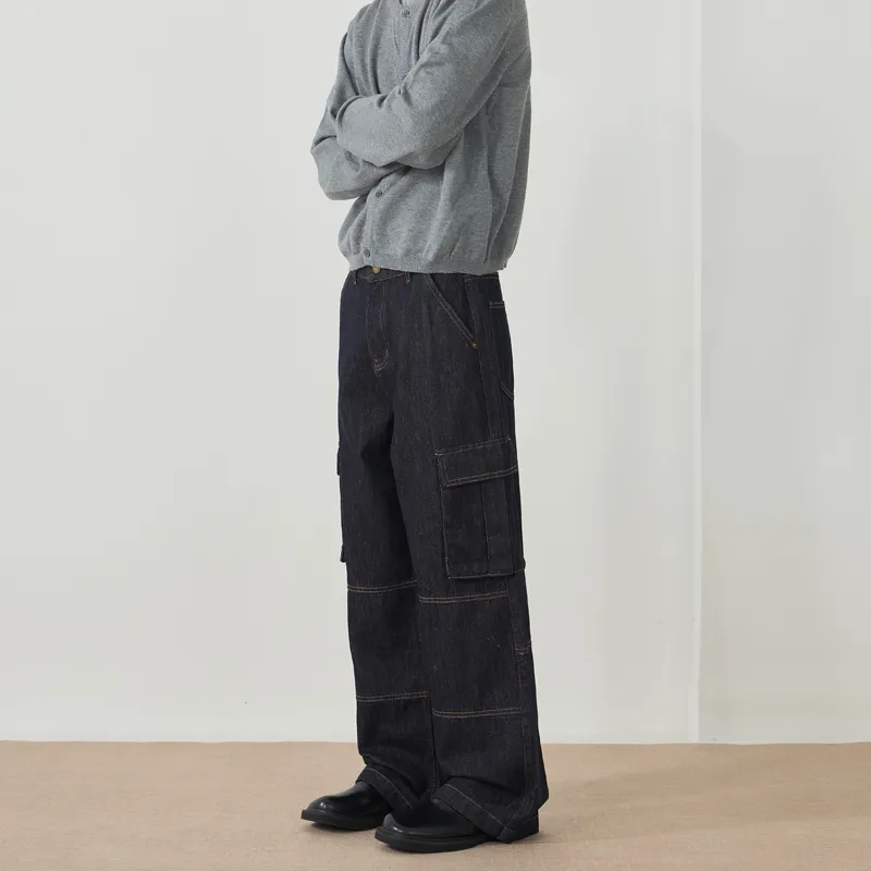ZENGZHI Jeans Unisex Denim Blue-4