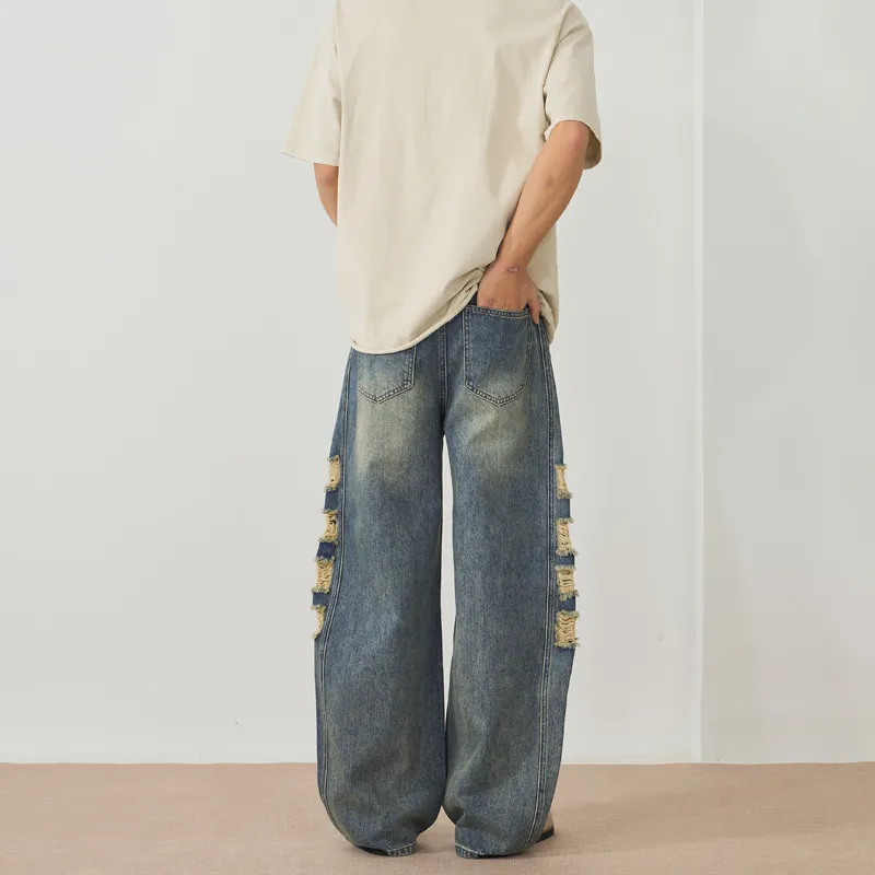 ZENGZHI Jeans Unisex Blue-5
