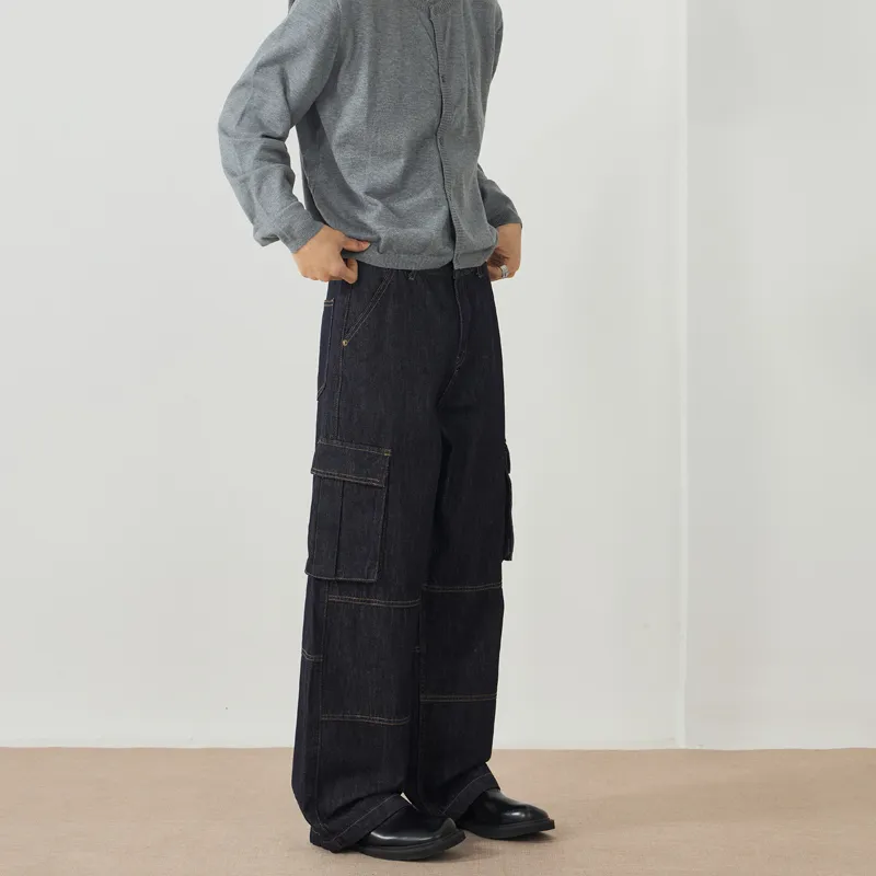 ZENGZHI Jeans Unisex Denim Blue-3